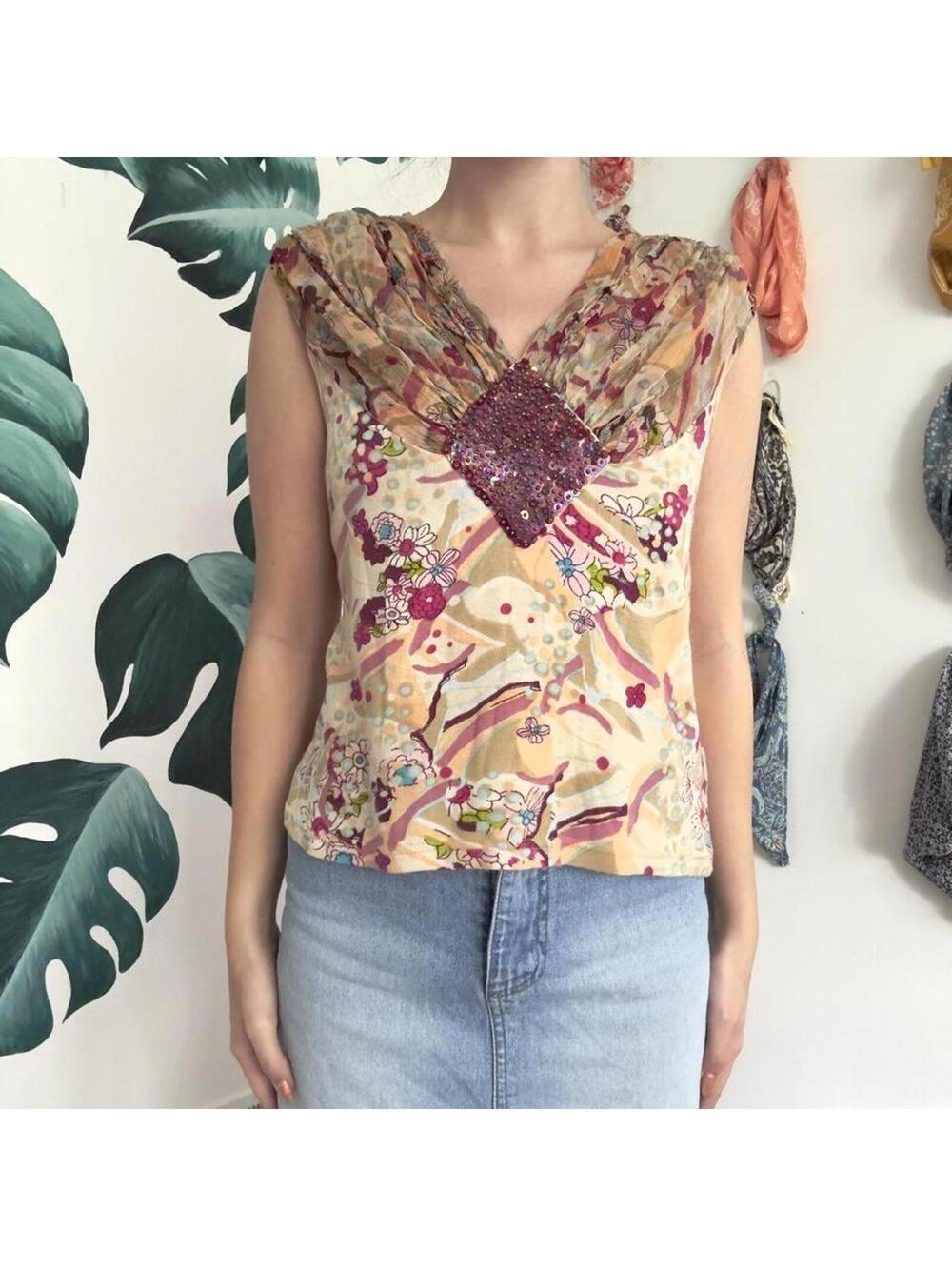 Vintage Tan Fairy Tank Top